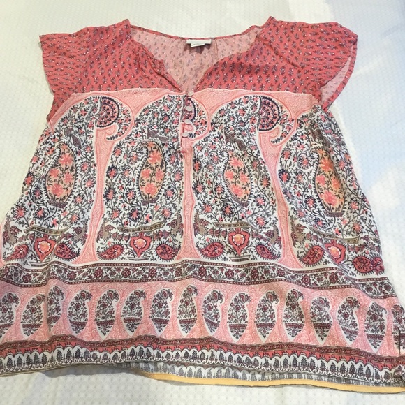 Liz Claiborne Pink Paisley Blouse - Picture 1 of 4
